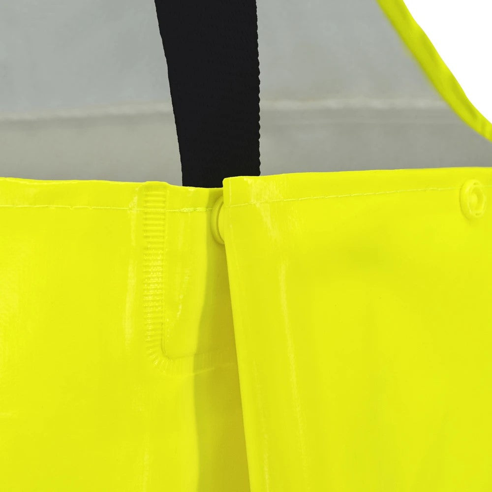 ANSI Class E Hi-Vis Self-Extinguishing Rain Bib Pants with Waterproof PVC Coating & Safety Fly