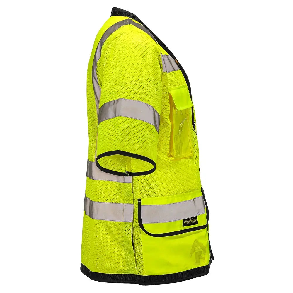 ANSI Class 3 Heavy Duty Surveyor Safety Vest with Zipper Closure & Reflective Stripes – Hi Vis Mesh Work Vest with Pockets for Construction, Traffic Control & Utility Crews