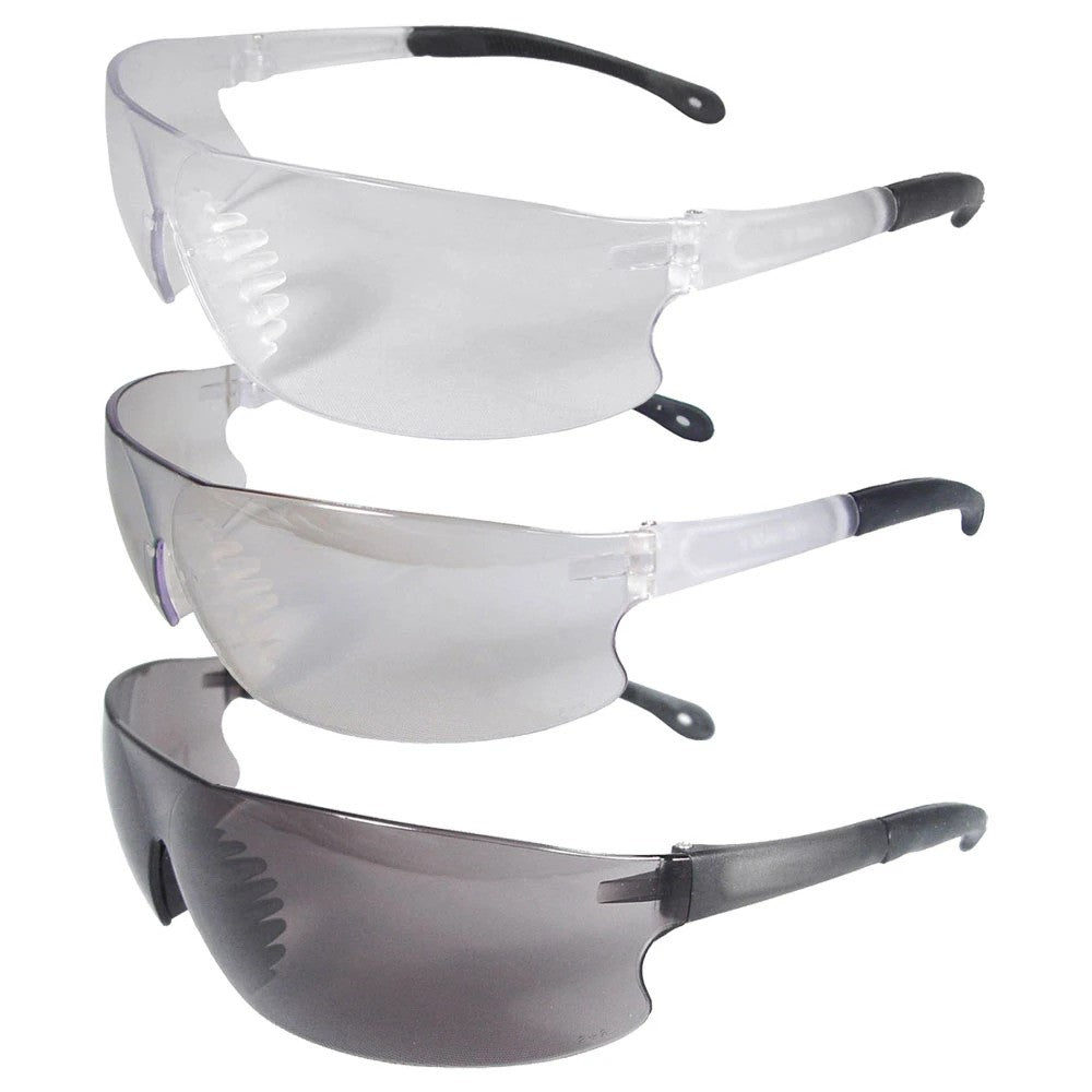ANSI Z87.1 Wraparound Safety Glasses with Anti-Fog Polycarbonate Lens & Rubber Temple Grips