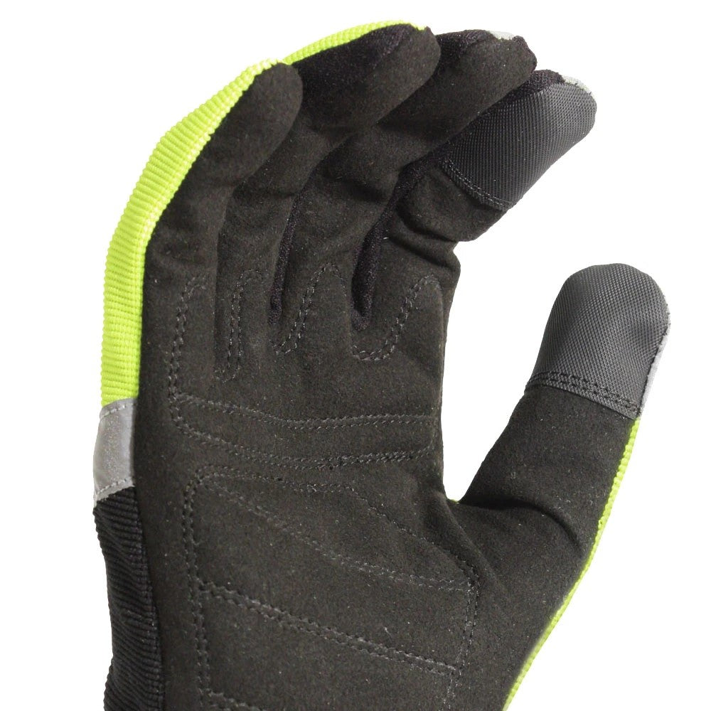 Hi-Vis Cut Resistant Utility Work Gloves with Reflective Backing, Touchscreen Fingertips & Reinforced Palm