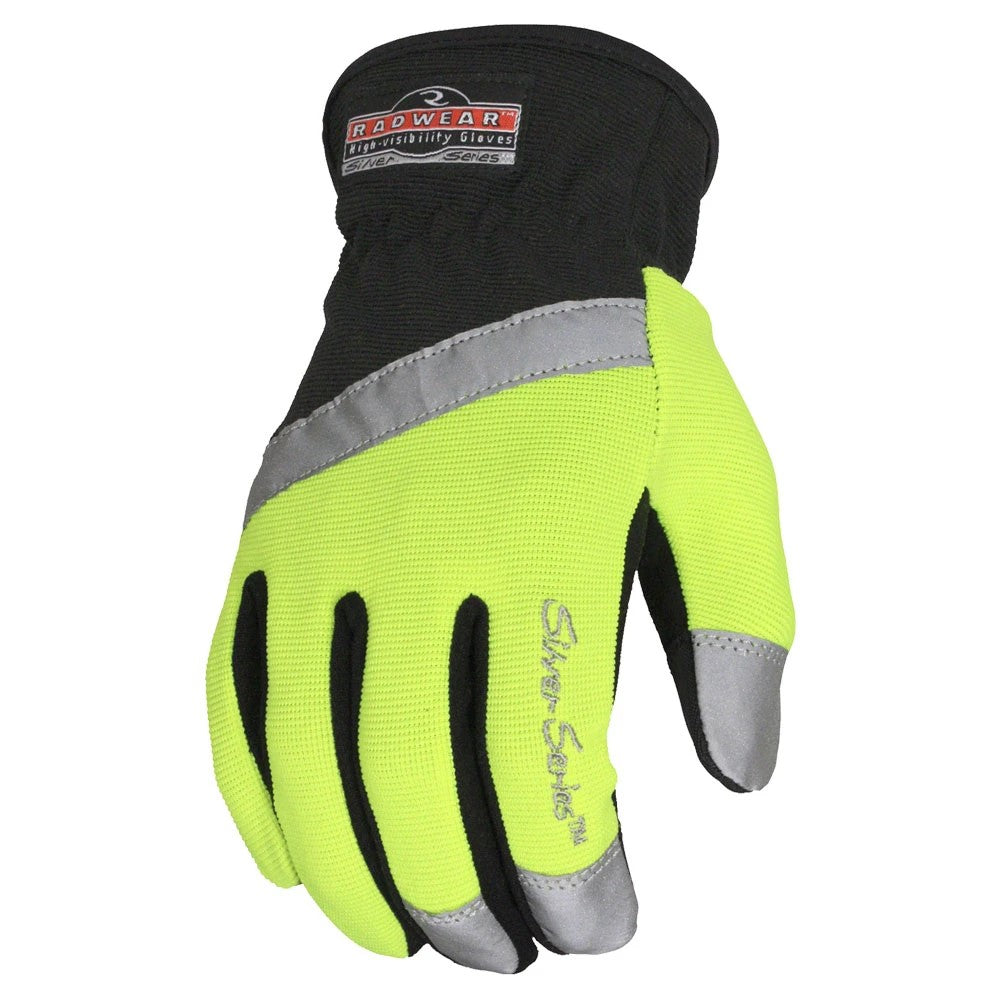 Hi-Vis Cut Resistant Utility Work Gloves with Reflective Backing, Touchscreen Fingertips & Reinforced Palm