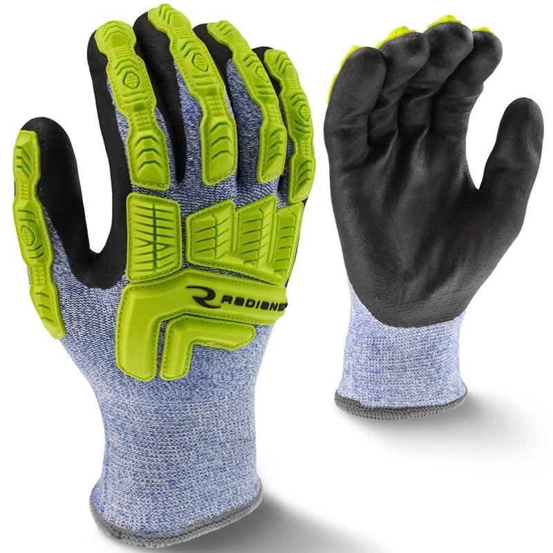 ANSI A4 Cut Resistant Insulated Work Gloves with Sandy Nitrile Coating & Cold Weather Protection
