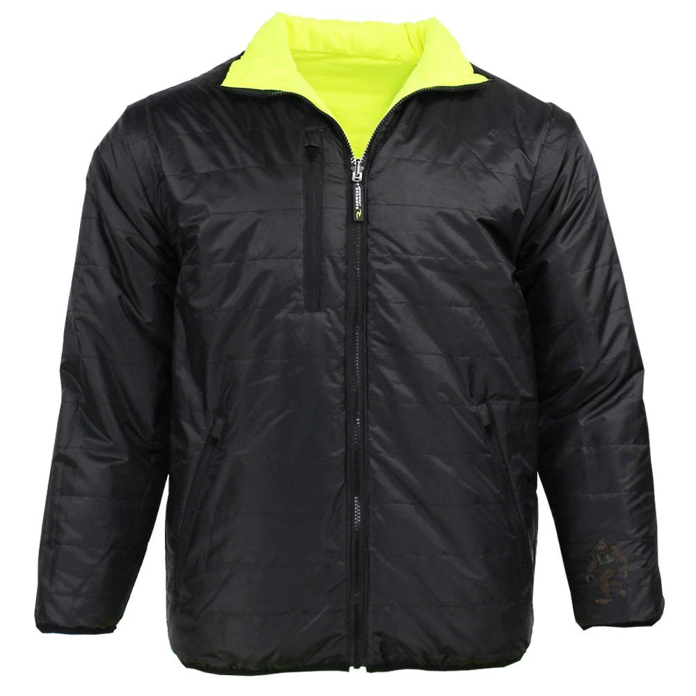 ANSI Class 3 Hi-Vis 4-in-1 Safety Puffer Jacket with Removable Sleeves, Waterproof Shell & Reflective Tape