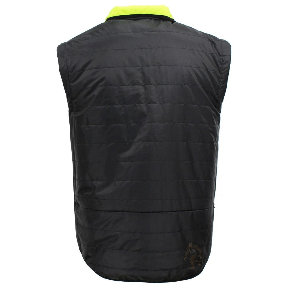 ANSI Class 3 Hi-Vis 4-in-1 Safety Puffer Jacket with Removable Sleeves, Waterproof Shell & Reflective Tape
