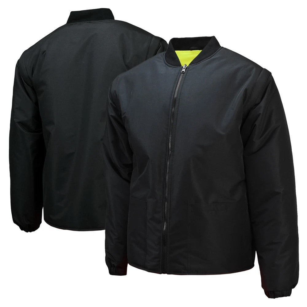 ANSI Class 3 Hi-Vis Weatherproof Parka with Zip-Out Reversible Bomber Jacket & Reflective Tape