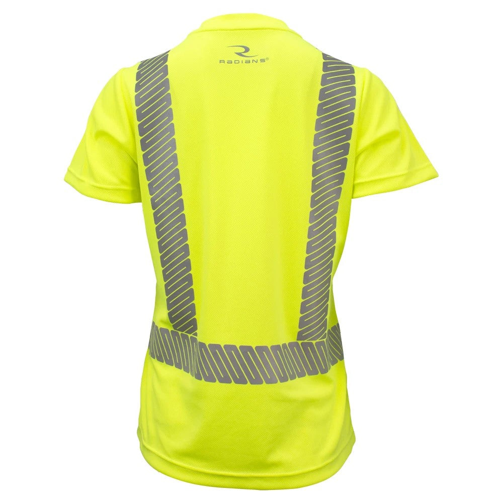 Women’s ANSI Class 2 Hi-Vis Short Sleeve Safety Shirt with Moisture Wicking Fabric & Reflective Tape