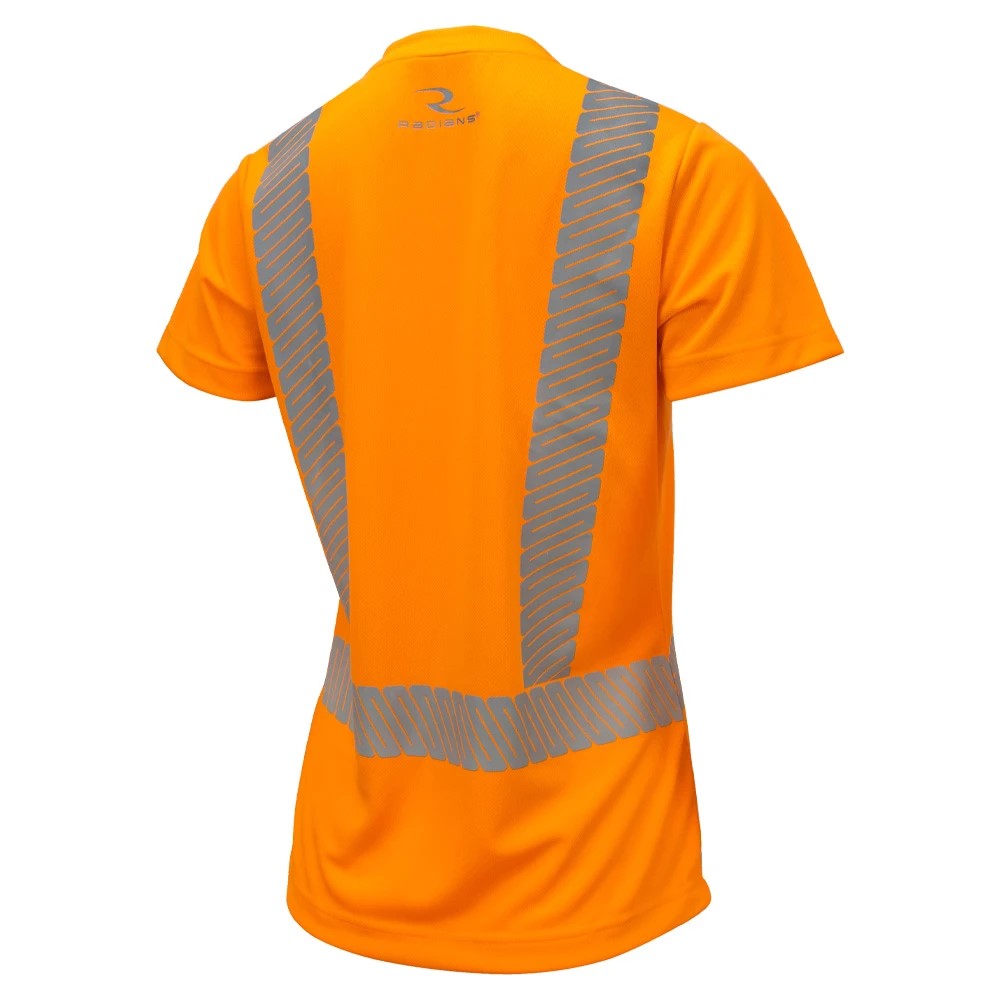Women’s ANSI Class 2 Hi-Vis Short Sleeve Safety Shirt with Moisture Wicking Fabric & Reflective Tape