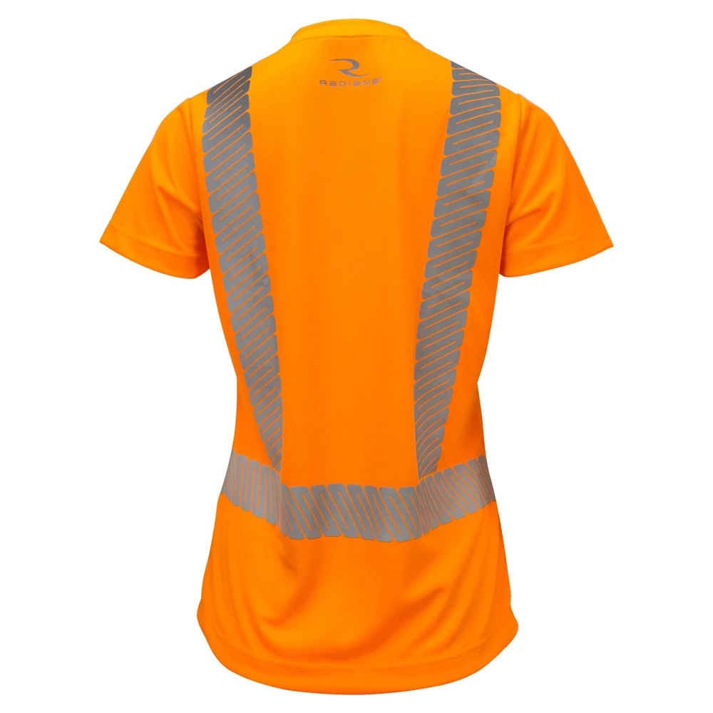 Women’s ANSI Class 2 Hi-Vis Short Sleeve Safety Shirt with Moisture Wicking Fabric & Reflective Tape