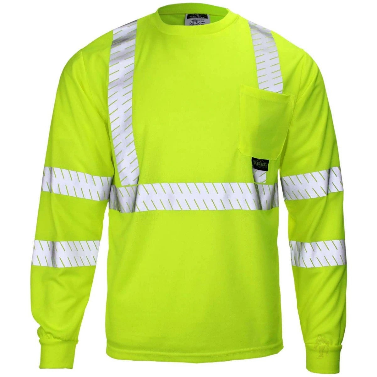 ANSI Class 3 Hi-Vis UV Protection Long Sleeve Safety Shirt with Segmented Reflective Tape & Moisture Wicking Mesh
