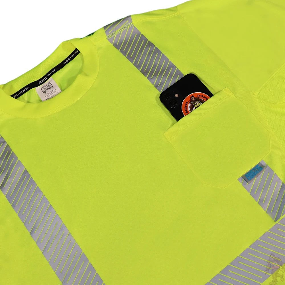 ANSI Class 2 Hi-Vis Short Sleeve Cooling Safety Shirt with Segmented Reflective Tape & Moisture Wicking Fabric