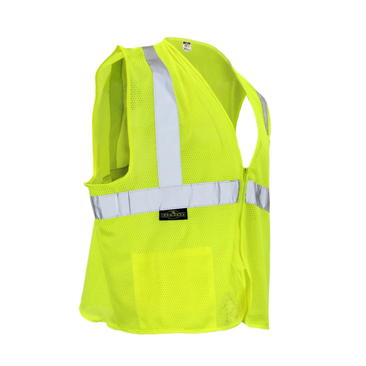 ANSI Class 2 Hi Vis Mesh Safety Vest with Zipper Closure, Reflective Stripes & Pockets, Type R Economy Work Vest, Lime/Orange, SM-5X