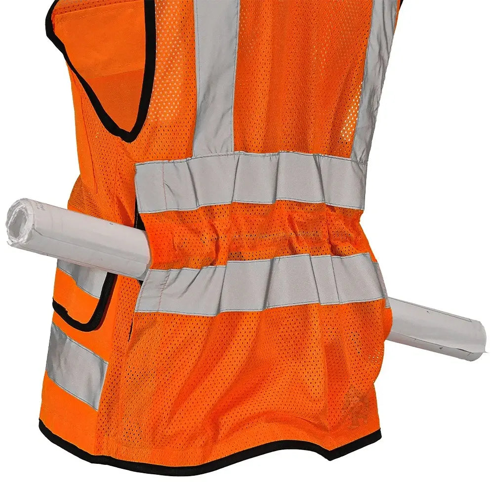 Women’s ANSI Class 2 Heavy Duty Surveyor Safety Vest with Zipper Closure & Reflective Stripes – Hi Vis Utility Work Vest for Construction, Traffic Control & Surveying