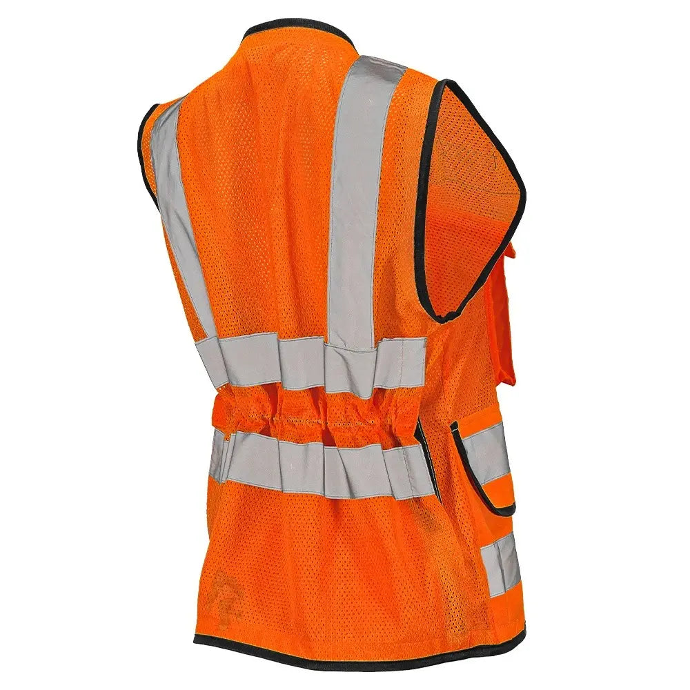 Women’s ANSI Class 2 Heavy Duty Surveyor Safety Vest with Zipper Closure & Reflective Stripes – Hi Vis Utility Work Vest for Construction, Traffic Control & Surveying