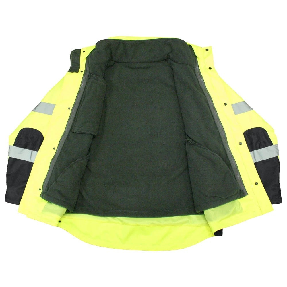 ANSI Class 3 Weatherproof 3-in-1 Safety Parka with Removable Fleece Liner & Reflective Tape