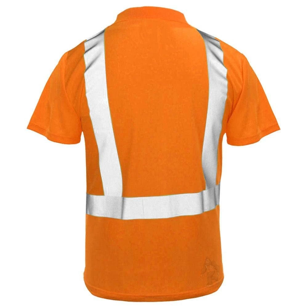 ANSI Class 2 Hi-Vis Short Sleeve Safety Polo Shirt with Moisture Wicking Fabric & Reflective Tape
