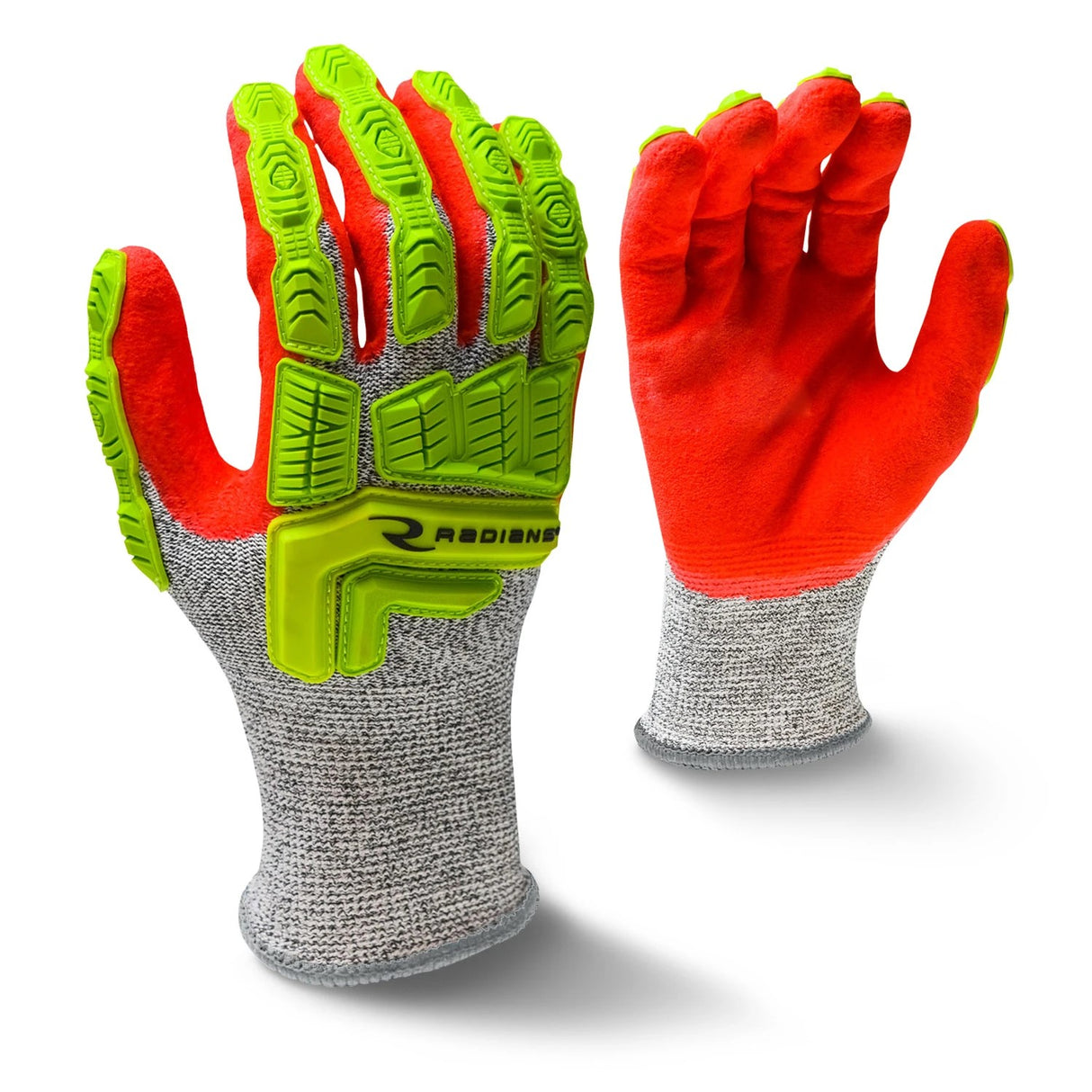 ANSI A5 Cut Resistant Nitrile Dipped Work Gloves with Dorsal Impact Protection & Sandy Grip Coating