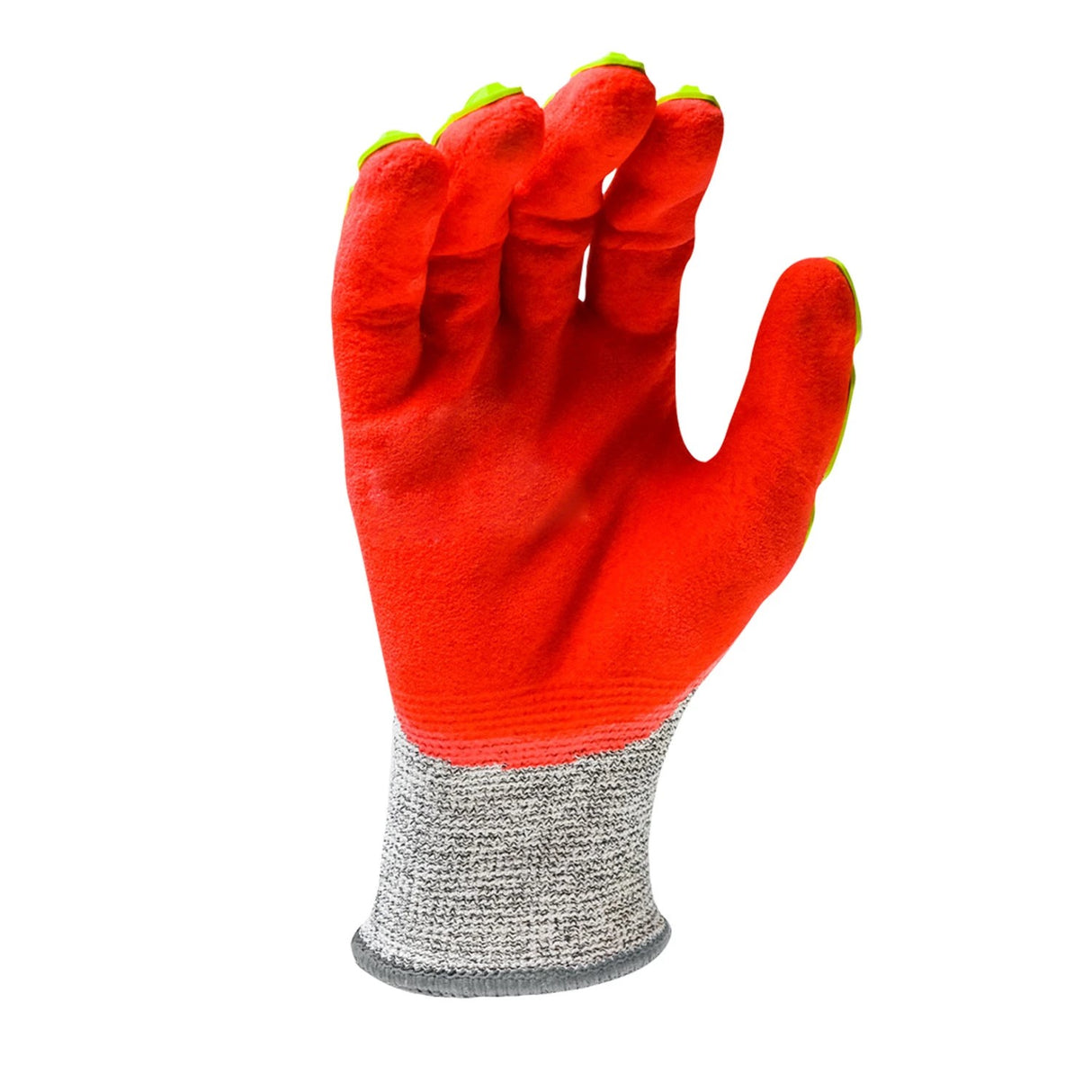 ANSI A5 Cut Resistant Nitrile Dipped Work Gloves with Dorsal Impact Protection & Sandy Grip Coating