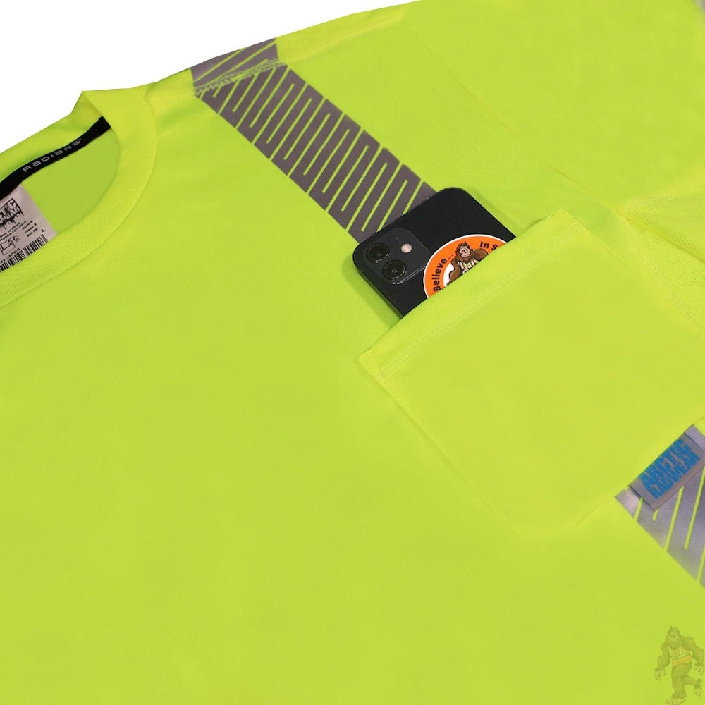 ANSI Class 3 Hi-Vis Long Sleeve Cooling Safety Shirt with Segmented Reflective Tape & Moisture Wicking Fabric