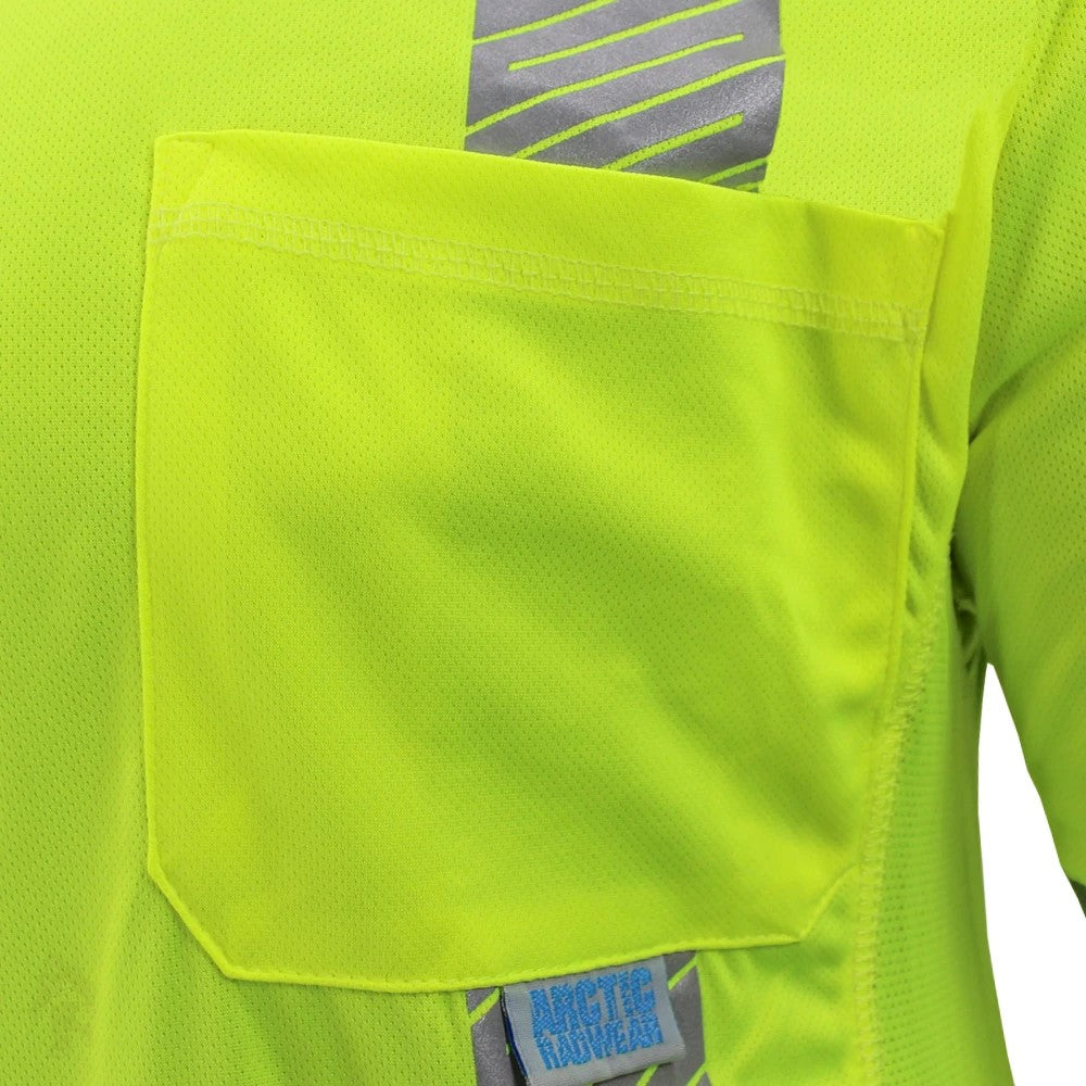 ANSI Class 3 Hi-Vis Long Sleeve Cooling Safety Shirt with Segmented Reflective Tape & Moisture Wicking Fabric