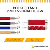 1.5 Inch Velour Stanchion Rope | 4 Ft to 12 Ft