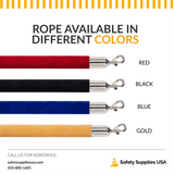 1.5 Inch Velour Stanchion Rope | 4 Ft to 12 Ft