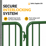 8.5 Foot Heavy Duty Steel Crowd Control Barricade - Green
