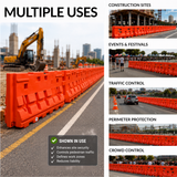 42 Inch Jersey Style Water-Filled Barrier – Interlocking Plastic Construction for Traffic and Crowd Control