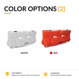 6 Ft Water-Filled Barrier with Optional Fence Panel – Durable Plastic Traffic & Pedestrian Channelizer