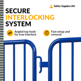 8.5 Foot Heavy Duty Steel Crowd Control Barricade - Blue