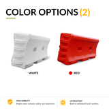 Water-Filled Traffic Barrier – 6 Ft Plastic Construction Barricade with Interlocking Design and Fillable Base