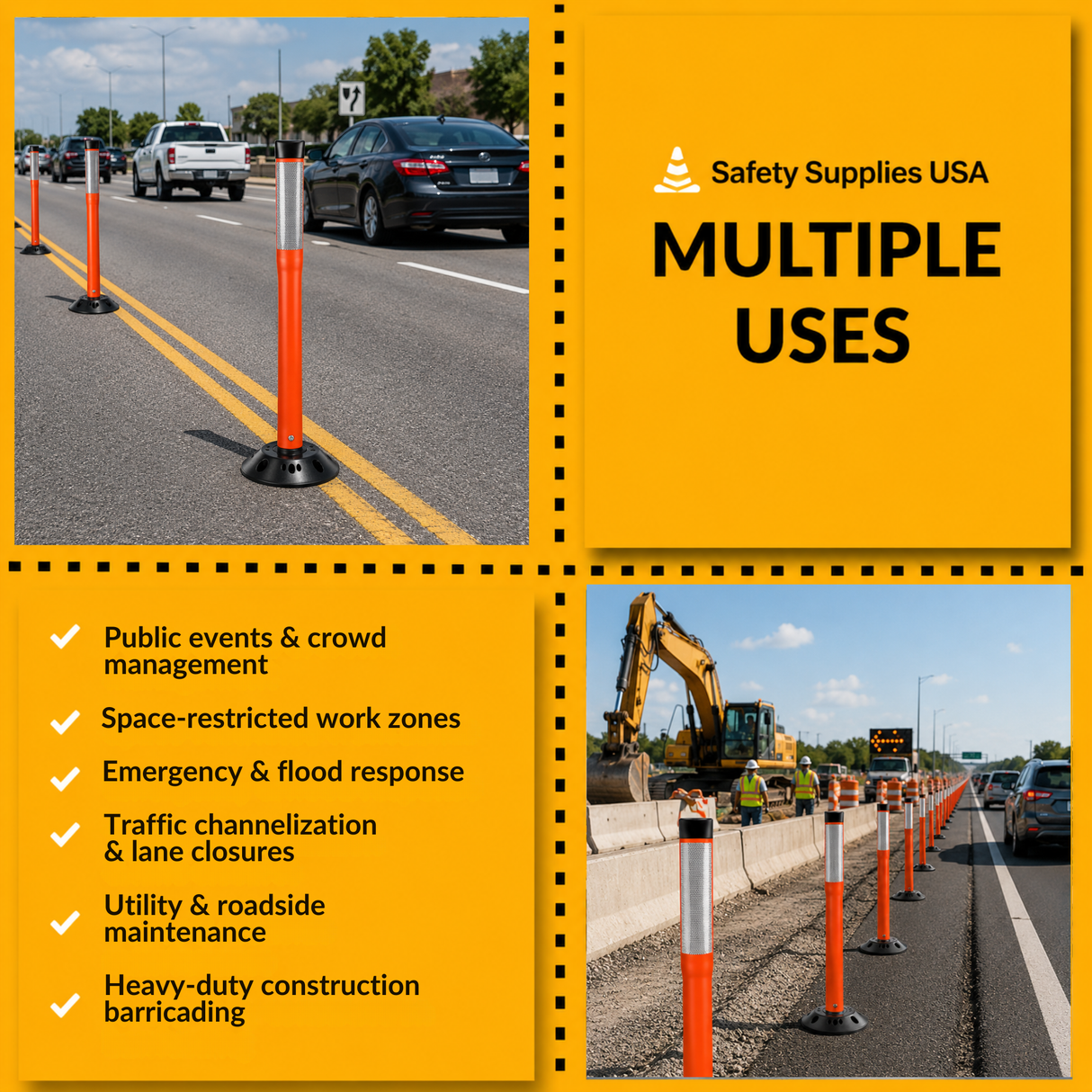 Flat Top Traffic Delineator Post