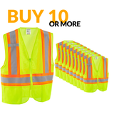 Class 2 Hi-Vis Safety Vest, 2 Pockets, Two-Tone, Mesh