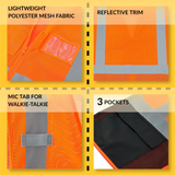 Class 2 Hi-Vis Safety Vest, 3 Pockets, Mesh