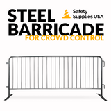 8.5 Foot Heavy Duty Steel Crowd Control Barricade - Galvanized