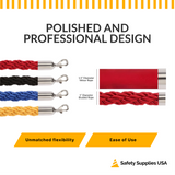 1 Inch Braided Stanchion Rope | 6 Ft or 8 Ft