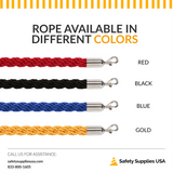1 Inch Braided Stanchion Rope | 6 Ft or 8 Ft