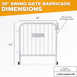 Small Steel Swing Gate Barricade | Heavy-Duty Crowd Control Barriers