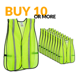 Hi-Vis Safety Vest, 1" Reflective Strips, Mesh