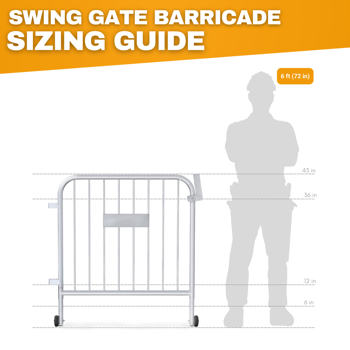 Small Steel Swing Gate Barricade | Heavy-Duty Crowd Control Barriers