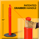 42″ Grabber Delineator Tube – Black Base, No Reflective Collars
