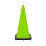 28" Lime Green Traffic Cone, 7 lb Black Base