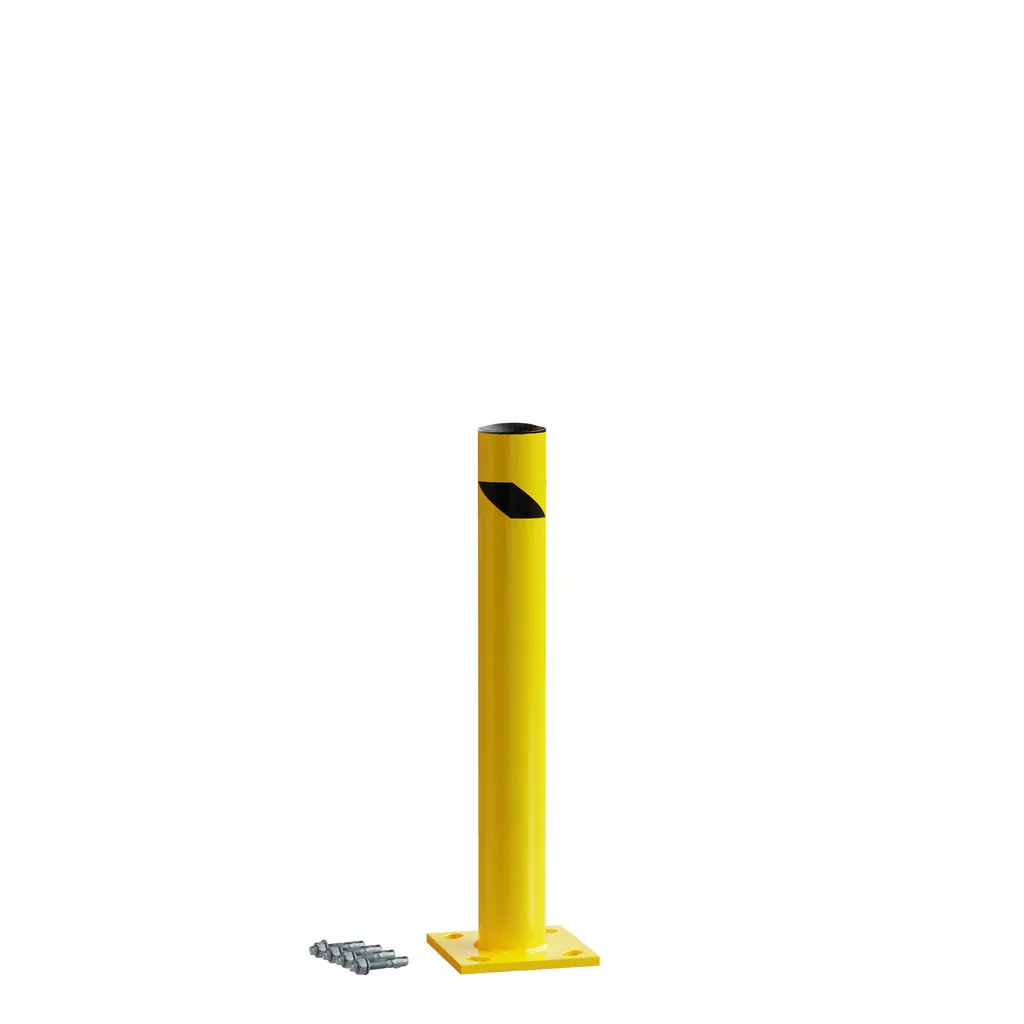 Safety Yellow Steel Bollards, 4.5" Diameter, 24–72" Height – Surface or In-Ground Mount Safety Barrier