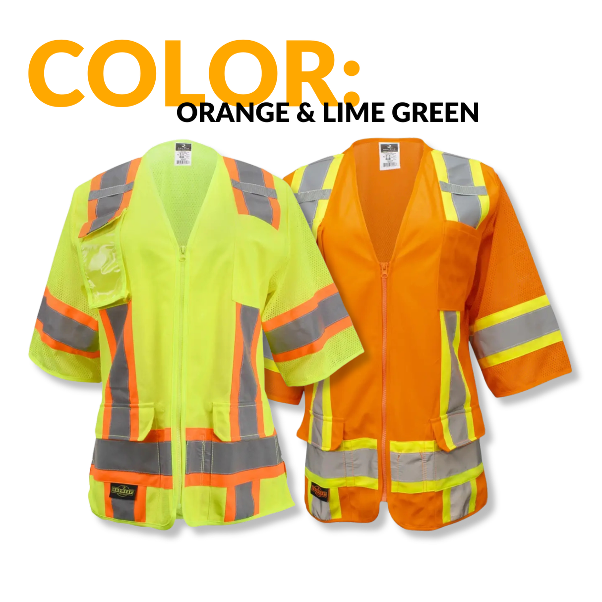 Women’s ANSI Class 3 High Visibility Surveyor Safety Vest with Zipper Closure & Reflective Stripes – Hi Vis Work Vest for Construction, Roadwork & Utility Crews