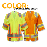Women’s ANSI Class 3 High Visibility Surveyor Safety Vest with Zipper Closure & Reflective Stripes – Hi Vis Work Vest for Construction, Roadwork & Utility Crews