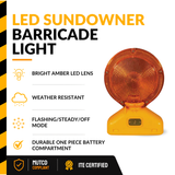 Cortina 03-10-WAYDC LED Sundowner Barricade Light with Amber Lens