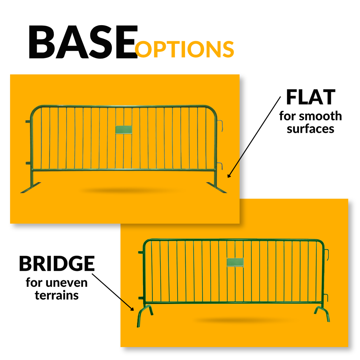 8.5 Foot Heavy Duty Steel Crowd Control Barricade - Green