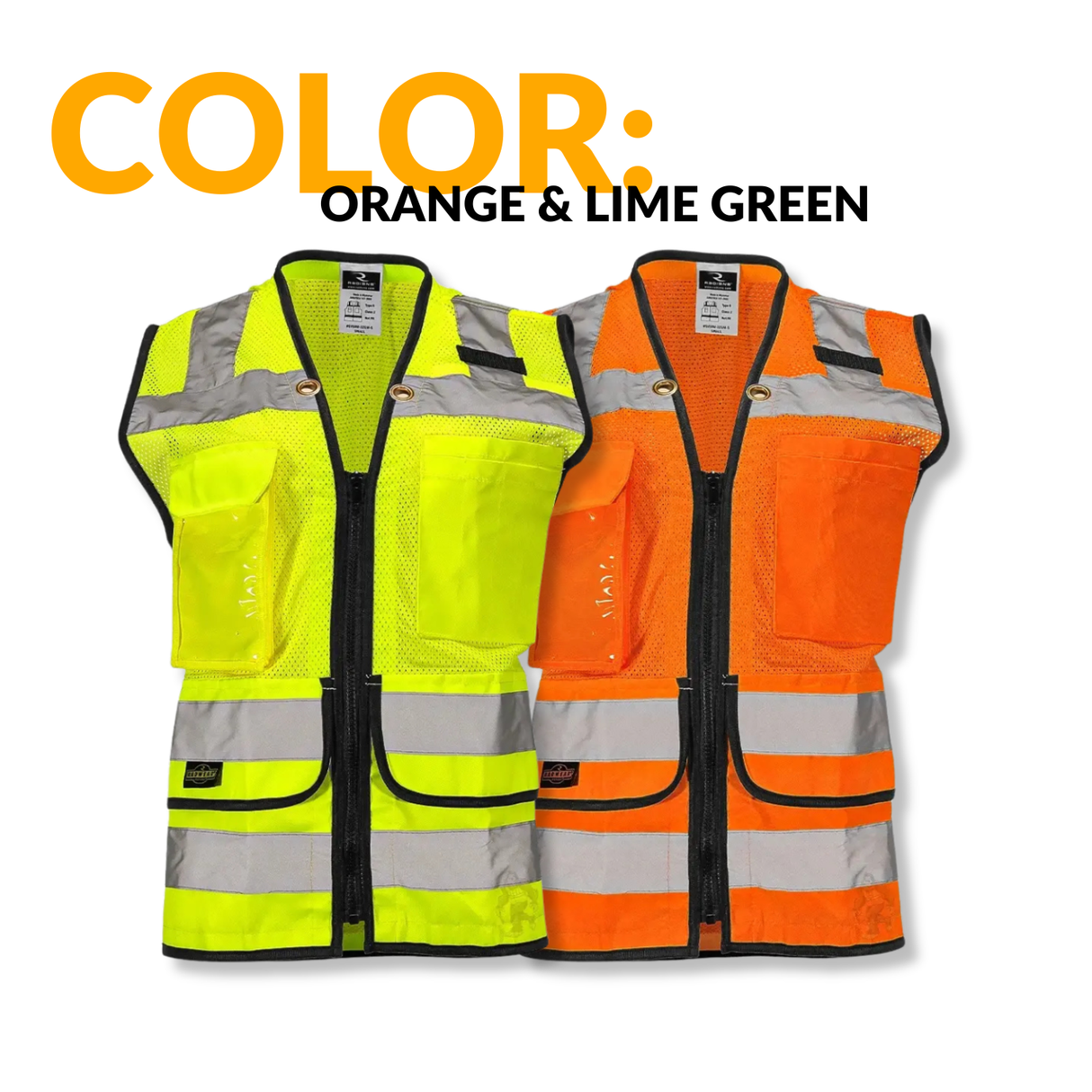 Women’s ANSI Class 2 Heavy Duty Surveyor Safety Vest with Zipper Closure & Reflective Stripes – Hi Vis Utility Work Vest for Construction, Traffic Control & Surveying