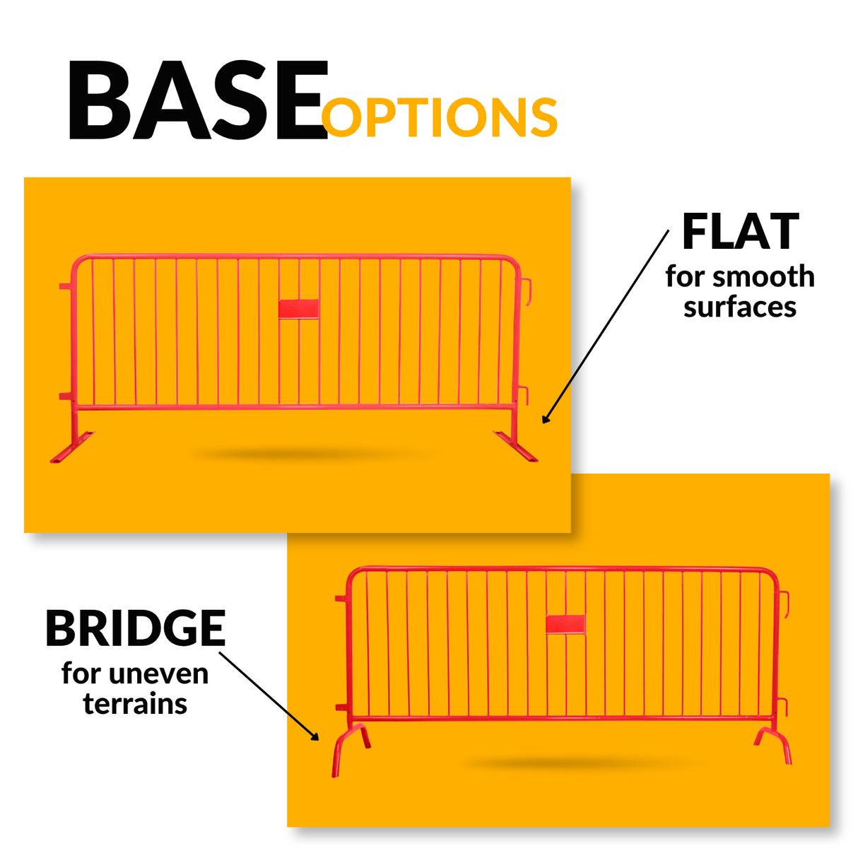 8.5 Foot Heavy Duty Steel Crowd Control Barricade - Red