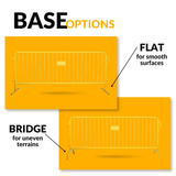 8.5 Foot Heavy Duty Steel Crowd Control Barricade - Yellow