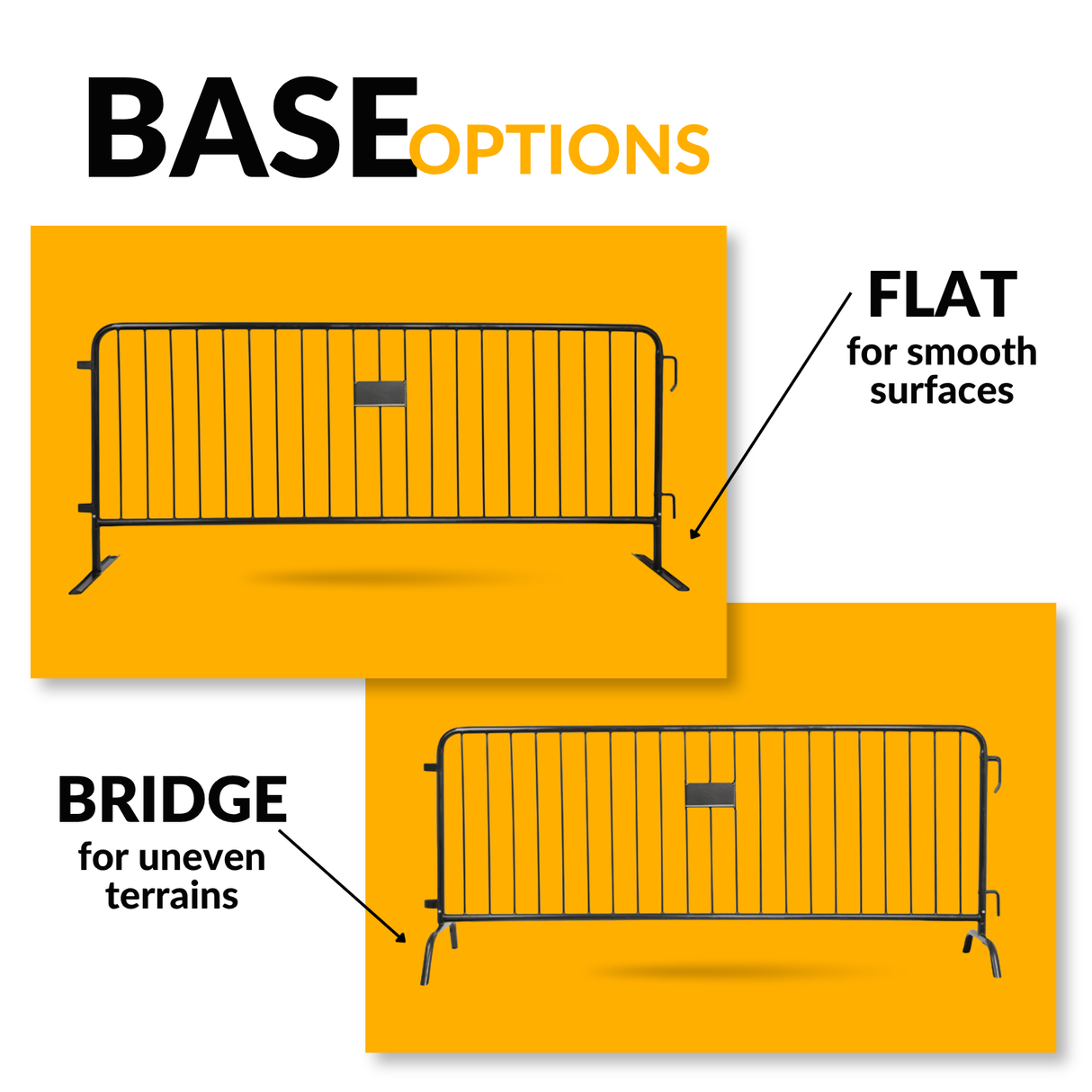 8.5 Foot Heavy Duty Steel Crowd Control Barricade - Black